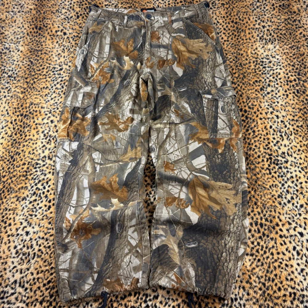 Outfitters Ridge Realtree Camo Cargo Pants Mens Large 36-38 Organic Cotton 1228